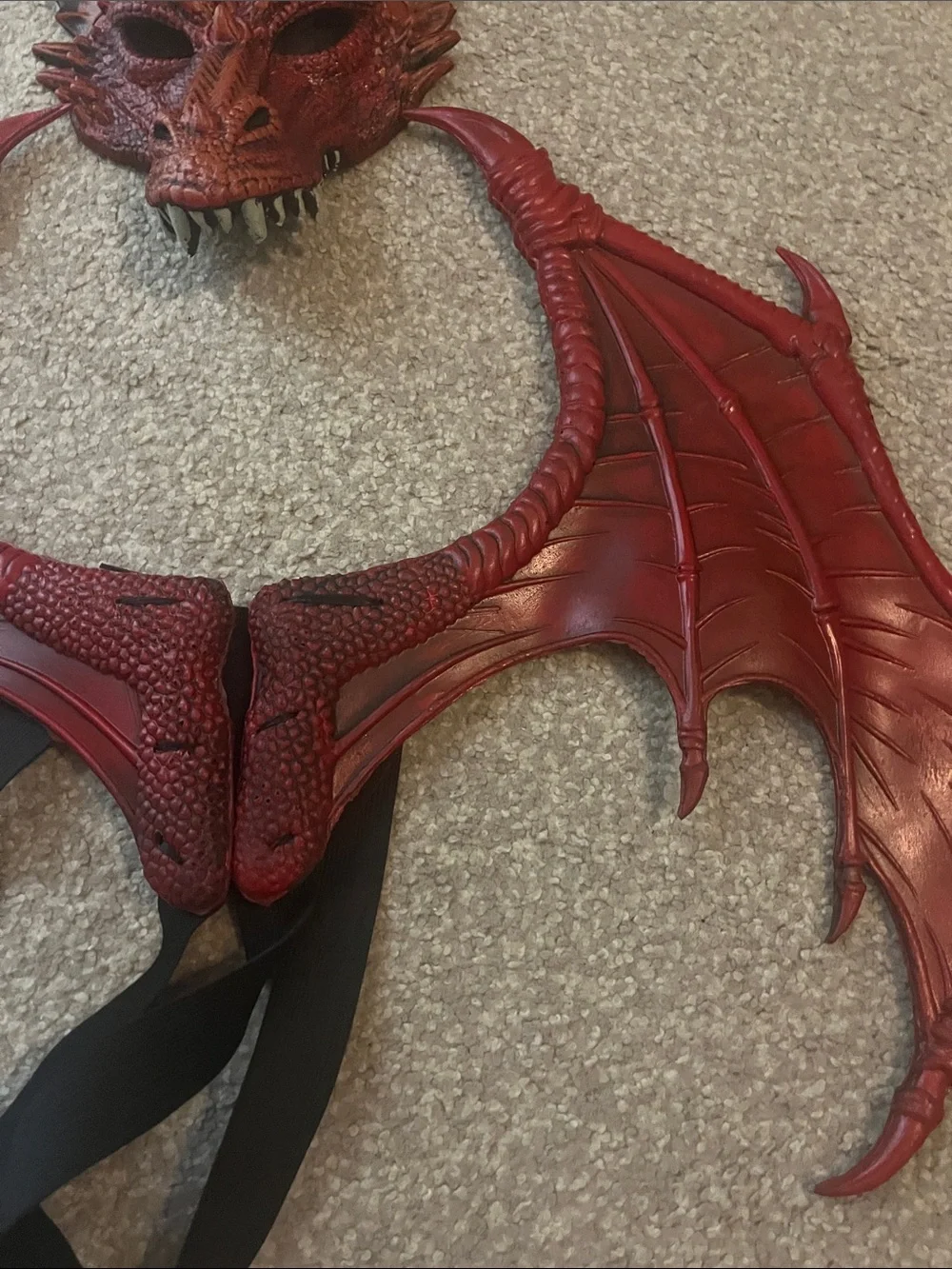 Red Dragon Costume Wings and Mask Set - Kids